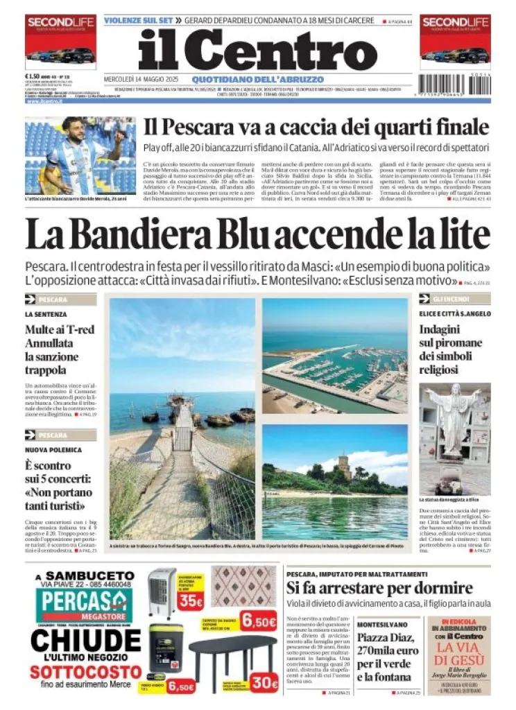 Prima-pagina-il centro-oggi-edizione-del-2025-05-14